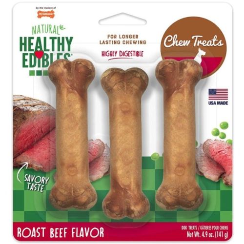 Nylabone Healthy Edibles Wholesome Dog Chews - Roast Beef Flavor - Regular (3 Pack) Nylabone Healthy Edibles Wholesome Dog Chews - Roast Beef Flavor - Regular (3 Pack)