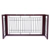 Wood Freestanding Pet Gate, Wood Dog Gate with Adjustable Width 40"-71", Barrier for Stairs Doorways Hallways, Puppy Safety Fence, Brown