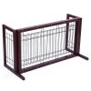 Wood Freestanding Pet Gate, Wood Dog Gate with Adjustable Width 40"-71", Barrier for Stairs Doorways Hallways, Puppy Safety Fence, Brown