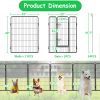 40in Outdoor Fence Heavy Duty Dog Pens 24 Panels Temporary Pet Playpen with Doors