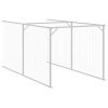 Dog House with Run Light Gray 43.3"x159.4"x43.3" Galvanized Steel