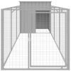 Dog House with Run Light Gray 43.3"x159.4"x43.3" Galvanized Steel