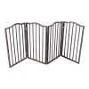 Pet Gate - Dog Gate for Doorways, Stairs or House - Freestanding, Folding, brown, Arc Wooden