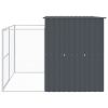 Dog House with Run Anthracite 84.3"x99.6"x71.3" Galvanized Steel