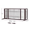 Wood Freestanding Pet Gate, Wood Dog Gate with Adjustable Width 40"-71", Barrier for Stairs Doorways Hallways, Puppy Safety Fence, Brown