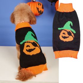 Halloween Pumpkin Dog Knitted soft Activity Costume (Color: Pirate Head)