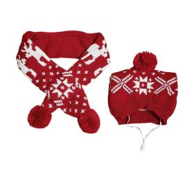 Dog Christmas Reindeer Elk Antlers Headband and Scarf Set Pet Christmas Costume Dog Costumes Accessories for Dogs and Cats (Color: snowflake)