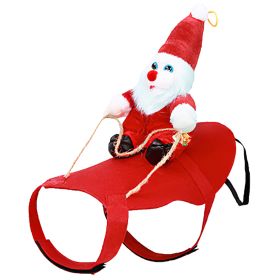 Pet Christmas Costumes Red Winter Coat for Dog Riding Santa Claus with Bell Clothes New Year Outfit Cosplay Costumes Party Dress Up For Cats (size: L)