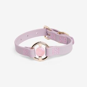 Luxury Spill-Proof Dog Collar Embedded with Healing Crystal (Color: Lilac Haze)