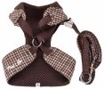 Pet Life Luxe 'Houndsome' 2-In-1 Mesh Reversible Plaided Collared Adjustable Dog Harness-Leash