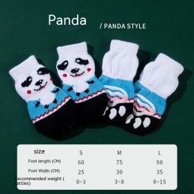 High Quality Non-slip Sole Socks Teddy Corgi Cat Supplies 4 Pack (Option: Panda-M)